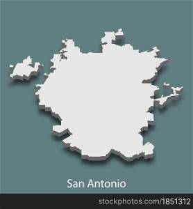 3d isometric map of San Antonio is a city of United States, vector illustration. 3d isometric map of San Antonio is a city of United States