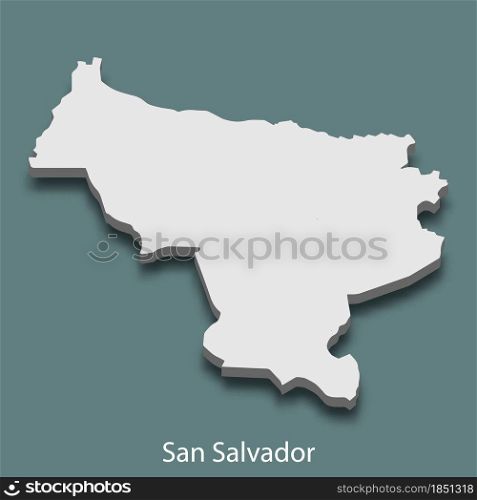 3d isometric map of San Salvador is a city of El Salvador, vector illustration. 3d isometric map of San Salvador is a city of El Salvador