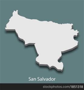 3d isometric map of San Salvador is a city of El Salvador, vector illustration. 3d isometric map of San Salvador is a city of El Salvador
