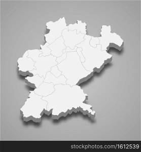 3d isometric map of Santarem is a district of Portugal, vector illustration. 3d isometric map of Santarem is a district of Portugal