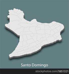 3d isometric map of Santo Domingo is a city of Dominican Republic , vector illustration. 3d isometric map of Santo Domingo is a city of Dominican Republi