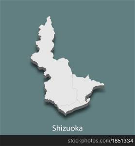 3d isometric map of Shizuoka is a city of Japan, vector illustration. 3d isometric map of Shizuoka is a city of Japan