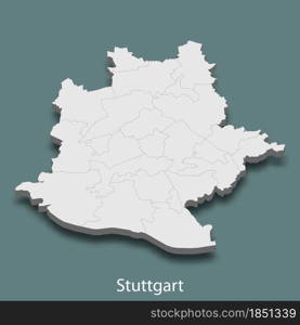3d isometric map of Stuttgart is a city of Germany, vector illustration. 3d isometric map of Stuttgart is a city of Germany