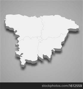 3d isometric map of Sylhet is a division of Bangladesh, vector illustration. 3d isometric map of Sylhet is a division of Bangladesh