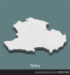 3d isometric map of Tbilisi is a city of Georgia , vector illustration. 3d isometric map of Tbilisi is a city of Georgia