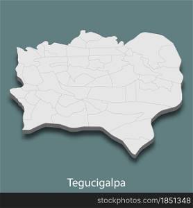 3d isometric map of Tegucigalpa is a city of Honduras, vector illustration. 3d isometric map of Tegucigalpa is a city of Honduras