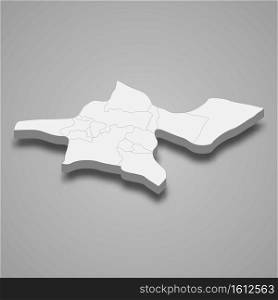 3d isometric map of Tehran is a province of Iran, vector illustration. 3d isometric map of Tehran is a province of Iran