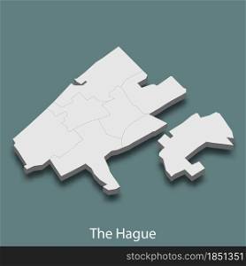 3d isometric map of The Hague is a city of Netherlands, vector illustration. 3d isometric map of The Hague is a city of Netherlands