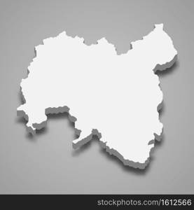 3d isometric map of Tolna is a county of Hungary, vector illustration. 3d isometric map of Tolna is a county of Hungary