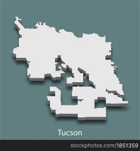 3d isometric map of Tucson is a city of United States, vector illustration. 3d isometric map of Tucson is a city of United States