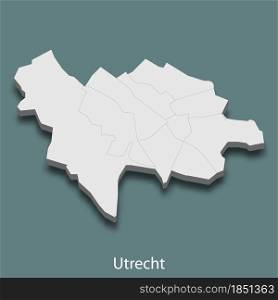 3d isometric map of Utrecht is a city of Netherlands, vector illustration. 3d isometric map of Utrecht is a city of Netherlands