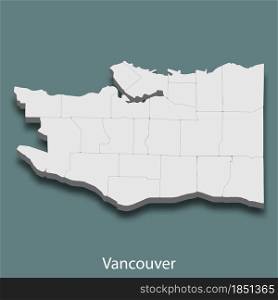 3d isometric map of Vancouver is a city of Canada, vector illustration. 3d isometric map of Vancouver is a city of Canada