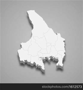 3d isometric map of Varmland is a county of Sweden, vector illustration. 3d isometric map of Varmland is a county of Sweden,