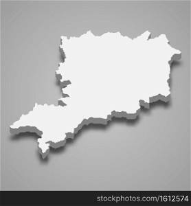3d isometric map of Vas is a county of Hungary, vector illustration. 3d isometric map of Vas is a county of Hungary