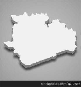 3d isometric map of Veszprem is a county of Hungary, vector illustration. 3d isometric map of Veszprem is a county of Hungary