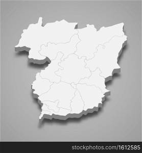 3d isometric map of Vila Real is a district of Portugal, vector illustration. 3d isometric map of Vila Real is a district of Portugal