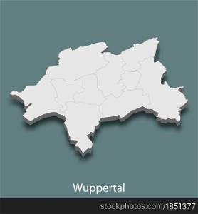 3d isometric map of Wuppertal is a city of Germany, vector illustration. 3d isometric map of Wuppertal is a city of Germany