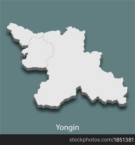 3d isometric map of Yongin is a city of Korea, vector illustration. 3d isometric map of Yongin is a city of Korea