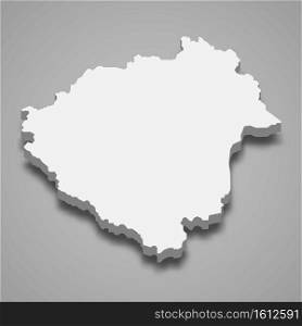3d isometric map of Zala is a county of Hungary, vector illustration. 3d isometric map of Zala is a county of Hungary