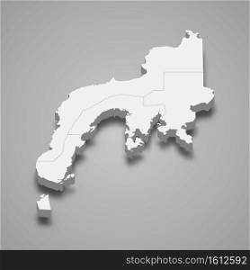 3d isometric map of Zamboanga Peninsula is a region of Philippines, vector illustration. 3d isometric map of Zamboanga Peninsula is a region of Philippin