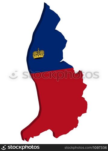 3D Liechtenstein Map Flag Vector illustration Eps 10.. 3D Liechtenstein Map Flag Vector illustration Eps 10