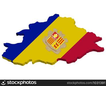3D Map and National flag of Andorra. Vector illustration eps 10. 3D Map and National flag of Andorra. Vector illustration