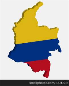 3D Map Colombia Flag Vector illustration Eps 10.. 3D Map Colombia Flag Vector illustration Eps 10
