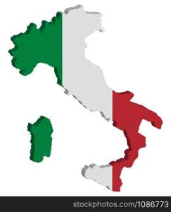 3D Map Flag of Italy Vector illustration Eps 10. 3D Map Flag of Italy Vector
