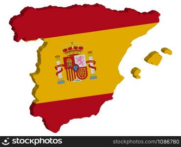 3D Map Flag Spain Vector illustration Eps 10.. 3D Map Flag Spain Vector illustration Eps 10