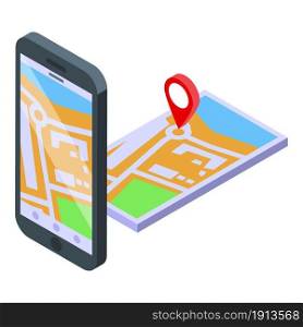 3d map icon isometric vector. Virtual technology. Phone tech. 3d map icon isometric vector. Virtual technology