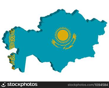 3D Map Kazakhstan Flag Vector illustration Eps 10.. 3D Map Kazakhstan Flag Vector illustration Eps 10