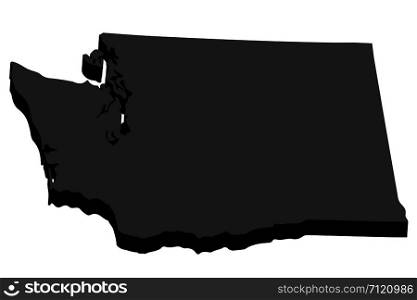 3D Map of the U.S. state of Washington .Vector illustration eps10. 3D Map of the U.S. state of Washington .Vector illustration
