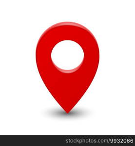 3d map pointer pin isolated on white background. 3d map pointer pin