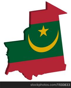 3D Mauritania Map Flag Vector illustration Eps 10.. 3D Mauritania Map Flag Vector illustration Eps 10