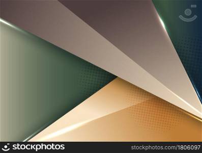 3D modern abstract template geometric with lighting with halftone background. Vector illustration