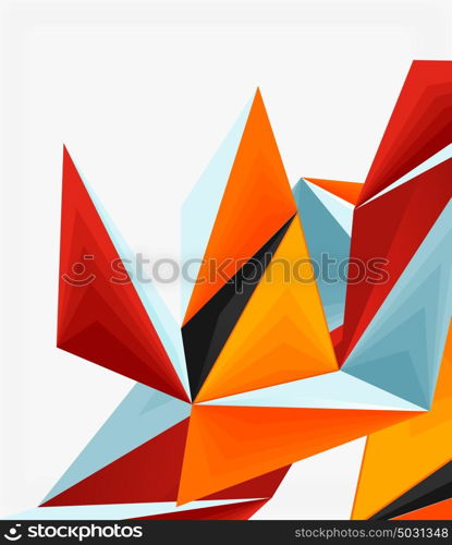 3d modern triangle low poly abstract geometric vector. 3d modern triangle low poly abstract shape, geometric vector