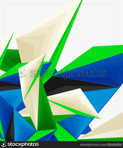 3d modern triangle low poly abstract geometric vector. 3d modern triangle low poly abstract shape, geometric vector