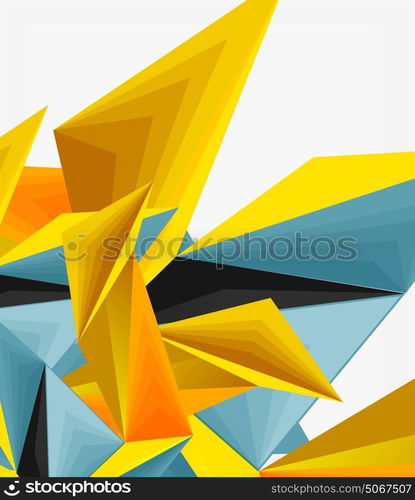 3d modern triangle low poly abstract geometric vector. 3d modern triangle low poly abstract shape, geometric vector