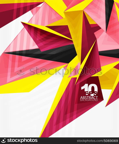 3d modern triangle low poly abstract geometric vector. 3d modern triangle low poly abstract shape, geometric vector