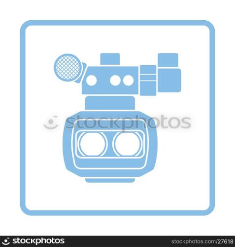 3d movie camera icon. Blue frame design. Vector illustration.