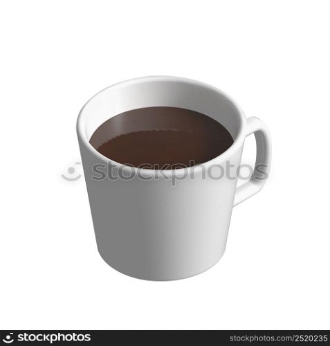 3D mug. White cup for tea or coffee. Vector. 3D mug. White cup for tea or coffee. Vector illustration