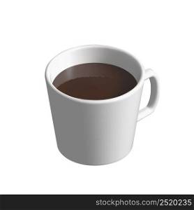 3D mug. White cup for tea or coffee. Vector. 3D mug. White cup for tea or coffee. Vector illustration