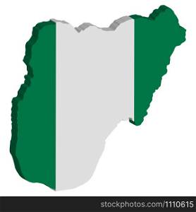 3D Nigeria Map flag Vector illustration Eps 10.. 3D Nigeria Map flag Vector illustration Eps 10