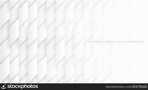 3D Parallelogram Blocks Tech Science White Abstract Background. Parallelogram Blocks Conceptual Tech 3D Vector White Abstract Background