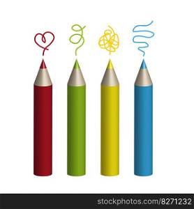 3d pencils, great design for any purposes. Simple pencil drawing. Vector illustration. EPS 10.. 3d pencils, great design for any purposes. Simple pencil drawing. Vector illustration.