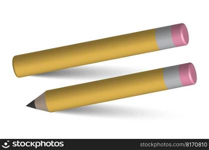 3d pencils on white background. Education concept. Vector illustration. EPS 10.. 3d pencils on white background. Education concept. Vector illustration.