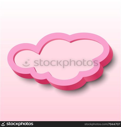 3d pink cloud frame with border and shadow