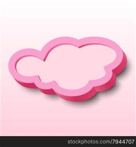 3d pink cloud frame with border and shadow