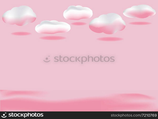 3d pink clouds and sky background copy space
