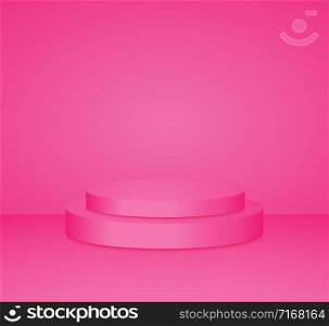 3d Pink cylinder podium minimal studio background. Abstract 3d geometric shape object illustration render Display